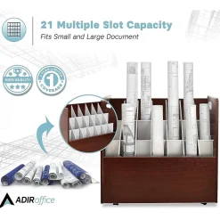 File Cabinets*AdirOffice 21-Slot Mobile Roll File, 28.5
