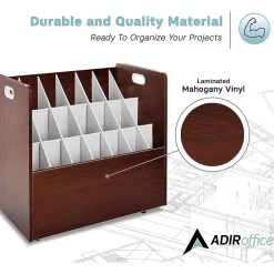 File Cabinets*AdirOffice 21-Slot Mobile Roll File, 28.5
