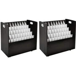 File Cabinets*AdirOffice 50-Slot Mobile Roll File, 28.5"H x 30"W x 15.75"D, Black (626-BLK-2PK)