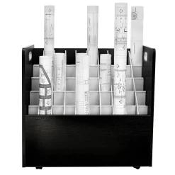 File Cabinets*AdirOffice 50-Slot Mobile Roll File, 28.5"H x 30"W x 15.75"D, Black (626-BLK-2PK)