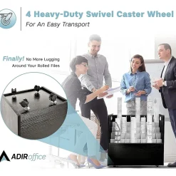 File Cabinets*AdirOffice 50-Slot Mobile Roll File, 28.5