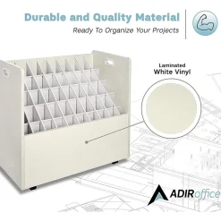 File Cabinets*AdirOffice 50-Slot Mobile Roll File, Lockable, 28.5