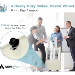 File Cabinets*AdirOffice 20-Slot Mobile Roll File, Lockable, 24.75