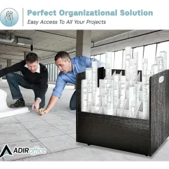 File Cabinets*AdirOffice 50-Slot Mobile Roll File, Lockable, 28.5