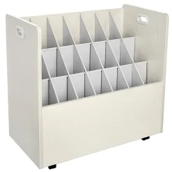 File Cabinets*AdirOffice 21-Slot Mobile Roll File, Lockable, 28.5"H x 30"W x 15.75"D, White (625-WHI-KIT1)