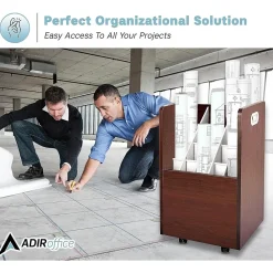 File Cabinets*AdirOffice 20-Slot Mobile Roll File, Lockable, 24.75