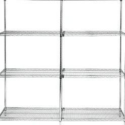 Shelving*Quantum Storage Systems Adjustable Open Wire Shelving Starter Units, 48" x 18" x 74"