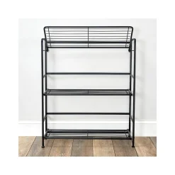 Shelving*Advantus FlipShelf 3-Shelf Steel Rack, 30.5" x 26.75" x 12", Black (38703)
