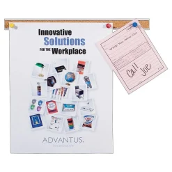 Bulletin*Advantus Grip-A-Strip Cork Map Rail, Satin Frame, 0.08' x 8' (2026)