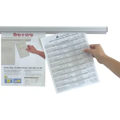 Bulletin*Advantus Grip-A-Strip Display Rail, 36”L x 1.5”H, Satin Aluminum Finish (AVT2005)