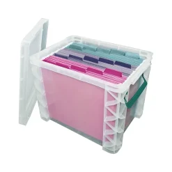 File Storage|Advantus Super Stacker File Box, Letter Size, Clear (36872)