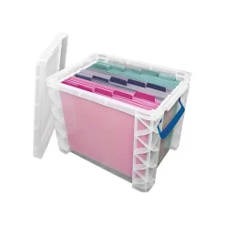 File Storage|Advantus Super Stacker File Box, Letter/Legal Size, Clear (36871)