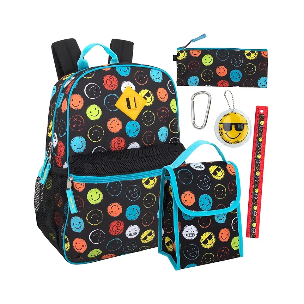 A.D.Ventures Backpack Set, Smiley Faces, Multicolor (2144STA)
