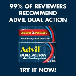Dual Action 250mg Acetaminophen/125mg Ibuprofen Caplets, 2/Packet, 50 Packets/Box (014795)<Advil Online