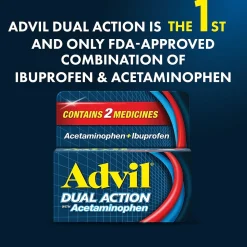 Dual Action 250mg Acetaminophen/125mg Ibuprofen Caplets, 2/Packet, 50 Packets/Box (014795)<Advil Online