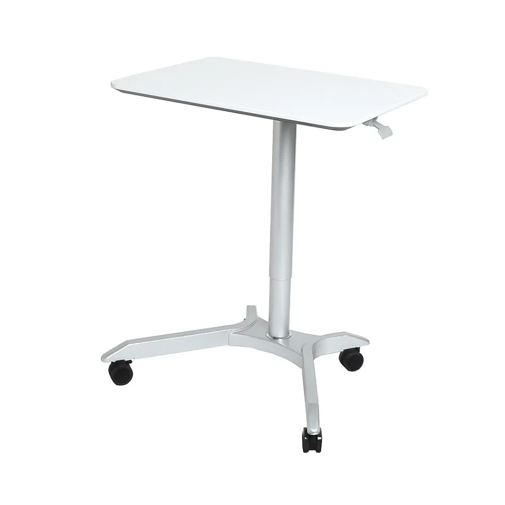 Standing Desks*Seville Classics AIRLIFT XL Pneumatic Sit-Stand Mobile Desk Cart, Height-Adjustable from 27.1 to 41.9, White
