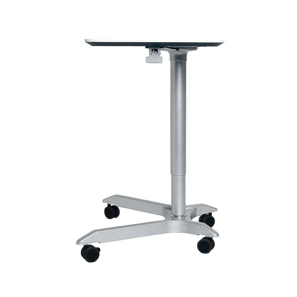 Standing Desks*Seville Classics AIRLIFT XL Pneumatic Sit-Stand Mobile Desk Cart, Height-Adjustable from 27.1 to 41.9, White