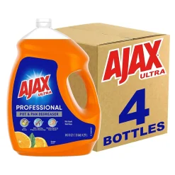 Ultra Professional Antibacterial Pot & Pan Dish Soap, Orange Scent, 145 fl. oz. (1.13 gal.), 4/Pack (61034313CT)<Ajax New