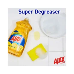 Ultra Super Degreaser Dish Soap, Lemon, 52 fl. oz., 6/Carton (149861CT)<Ajax