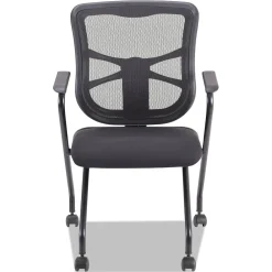Folding & Stacking*Alera Elusion Series Fixed Arm Fabric Nesting Chair, Black, 2/Carton (ALEEL4914)