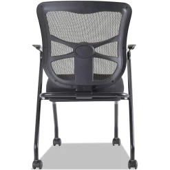 Folding & Stacking*Alera Elusion Series Fixed Arm Fabric Nesting Chair, Black, 2/Carton (ALEEL4914)
