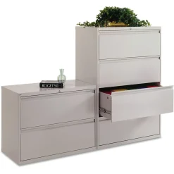 File Cabinets*Alera ® Four-Drawer Lateral File Cabinet, 36w x 18d x 52 1/2h, Light Gray (ALELF3654LG)