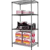 Shelving*Alera Industrial Wire Shelving Starter Set, 36Wx24"D, Black Anthracite