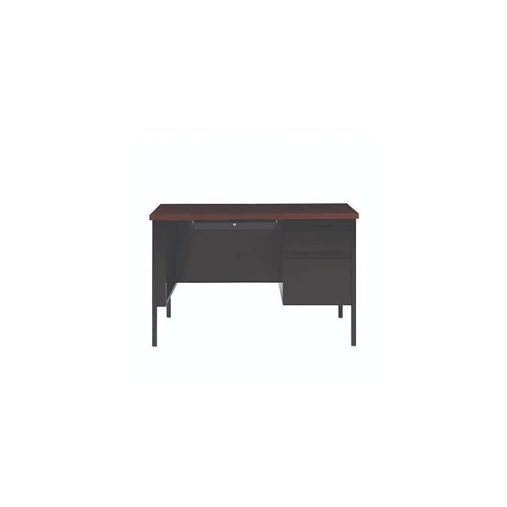 Corner Desks*Alera 45"W Single Pedestal Desk, Mocha/Black (ALEHSD4524BM)