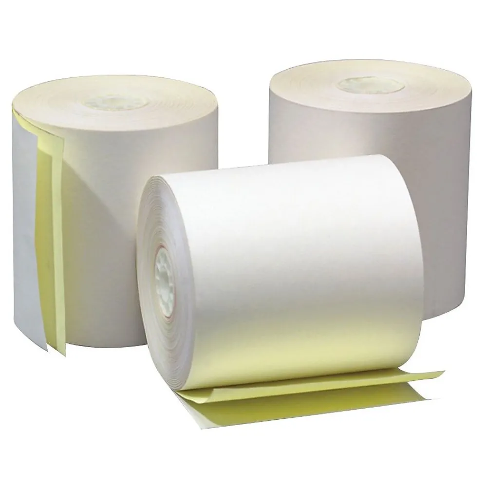 Pos Paper*Alliance Add/Cash/POS Rolls, 3" x 65', 3-Ply Carbonless White/Canary/Pink, 50/Ctn