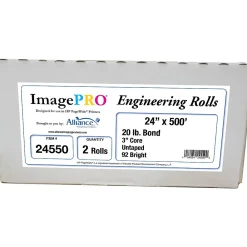 Wide Format Paper*Alliance ImagePRO Wide-Format Bond Paper Roll, 24" x 500', 2/Carton (24550)