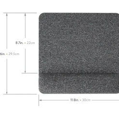 New Allsop Premium Plush Foam Non-Skid Mouse Pad with Wrist Rest, Gray (32311)