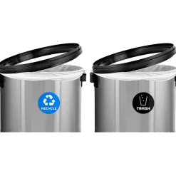 Alpine Dual-Stream Trash/Recycling Station, 34-Gallon, Stainless Steel (ALP470-65L-1-R-T)<Alpine Industries Sale