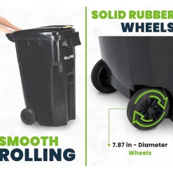 500 Series Plastic Outdoor Trash Can, 64 Gallon, Black (ALP500-64-BLK)<Alpine Industries Discount