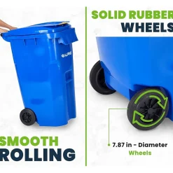 500 Series Plastic Outdoor Trash Can, 64 Gallon, Blue (ALP500-64-BLU)<Alpine Industries Discount