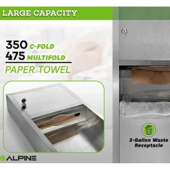 Centerpull Paper Towel Dispenser, Stainless Steel (494)<Alpine Industries Outlet