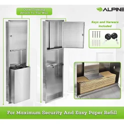 Centerpull Paper Towel Dispenser, Stainless Steel (492)<Alpine Industries Hot