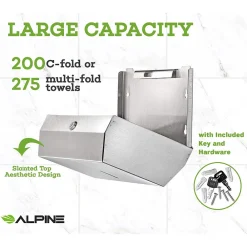 Centerpull Paper Towel Dispenser, Stainless Steel, 2/Pack (481S-2PK)<Alpine Industries Best