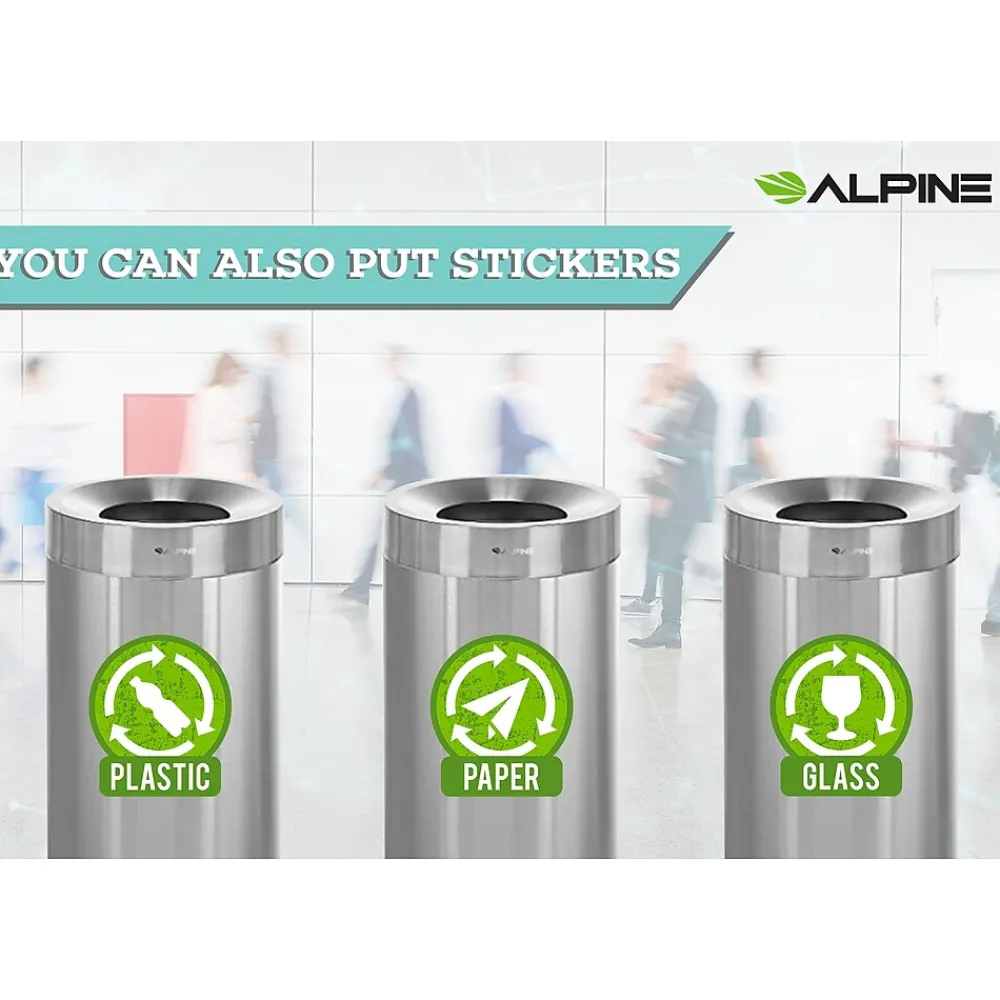 Commercial Indoor Trash Can, 27 Gallon, Stainless Steel (475-27)<Alpine Industries Hot