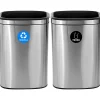 Commercial Indoor Dual-Stream Recycling Station, 10.5 Gallon, Stainless Steel (ALP470-40L-R-T)<Alpine Industries Best