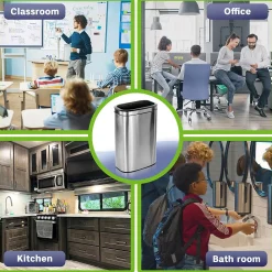 Commercial Indoor Three-Stream Recycling Station, 10.5 Gallon, Stainless Steel (ALP470-40L-R-T-CO)<Alpine Industries Hot