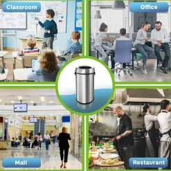 Commercial Indoor Single-Stream Recycling Station, 17-Gallon, Stainless Steel (ALP470-65L-R)<Alpine Industries Discount