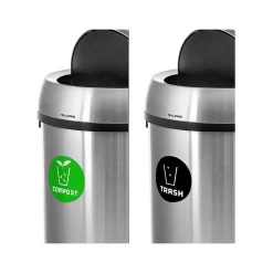 Dual-Stream Trash/Compost Station, 34-Gallon, Stainless Steel (ALP470-65L-1-CO-T)<Alpine Industries Discount