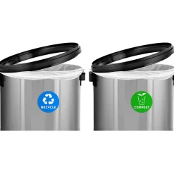 Dual-Stream Trash/Compost Station, 34-Gallon, Stainless Steel (ALP470-65L-1-CO-T)<Alpine Industries Discount