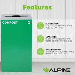29-Gallon Indoor Compost Bin, Green (ALP4450-KIT-GRN-M-COM)<Alpine Industries Hot