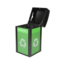 GS Series Steel Trash Can & Recycling Bin Combo, 40 Gallon, Green (ALP471-40-GS-M)<Alpine Industries Hot