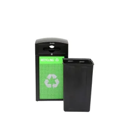 GS Series Steel Trash Can & Recycling Bin Combo, 40 Gallon, Green (ALP471-40-GS-M)<Alpine Industries Hot