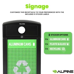 GS Series Steel Recycling Bin, 40 Gallon, Green (ALP471-40-GS-C)<Alpine Industries Sale