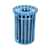 Metal Commercial Outdoor Recycling Receptacle, 38-Gallon, Black/Blue (479-38-BLU)<Alpine Industries Sale