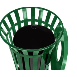 Metal Outdoor Commercial Trash Can, 38-Gallon, Green (479-38-GRN)<Alpine Industries Hot