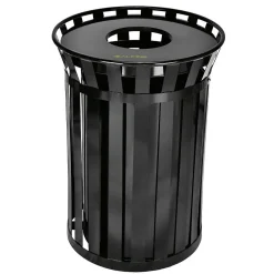 Metal Trash Can, 38 Gallon, Black (479-38)<Alpine Industries New